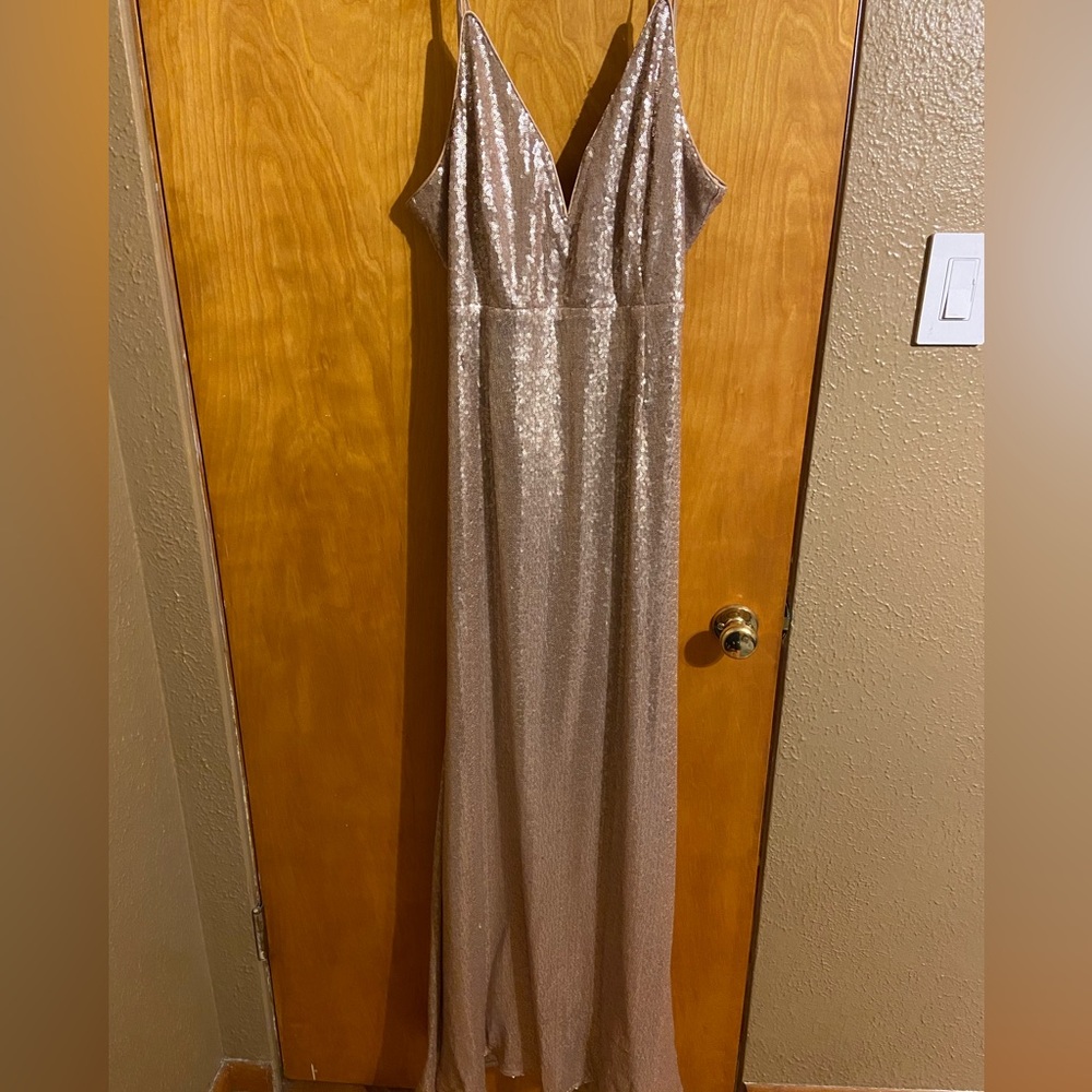 Lulus Gold Sequins Bridesmaids Dress